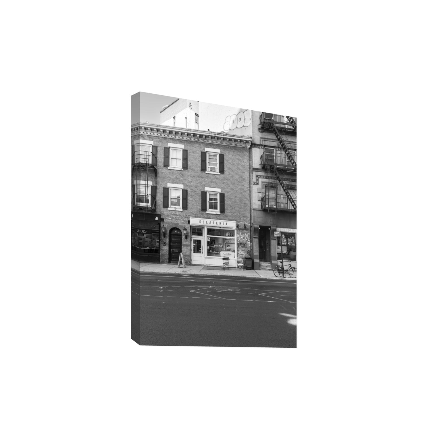 Gelateria New York NYC Black & White wall art Extra Large stretched canvas print