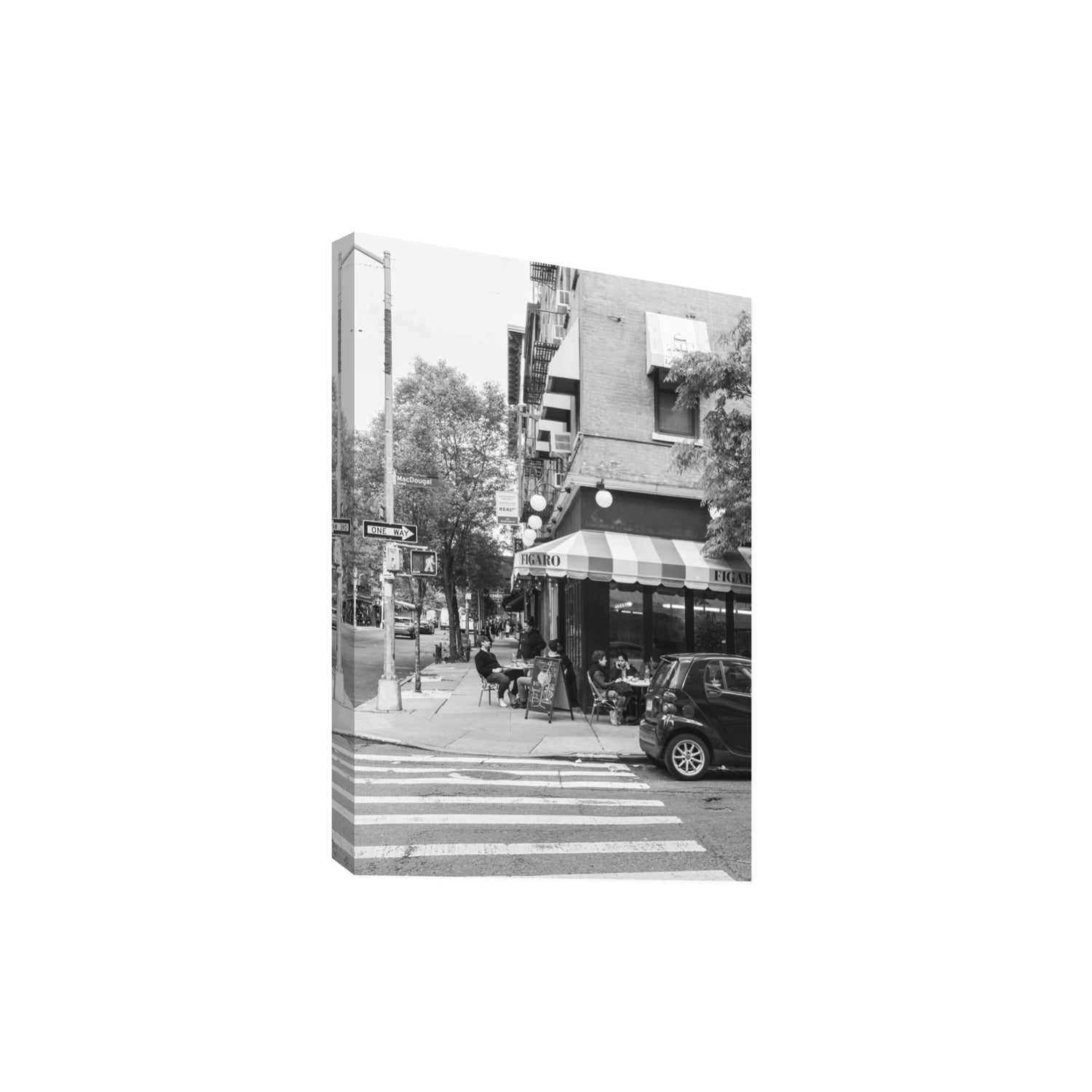 Figaro New York NYC Black & White wall art Extra Large stretched canvas print