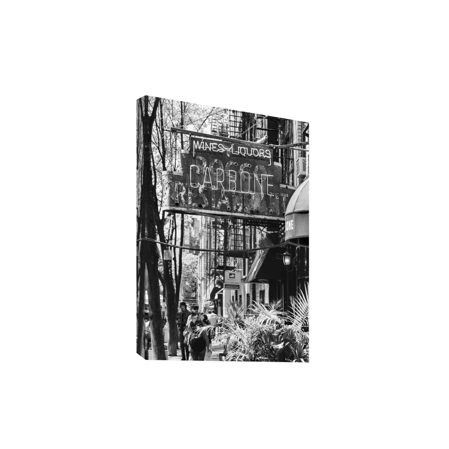 Paparazzi To Pasta New York NYC Black & White wall art Extra Large stretched canvas print