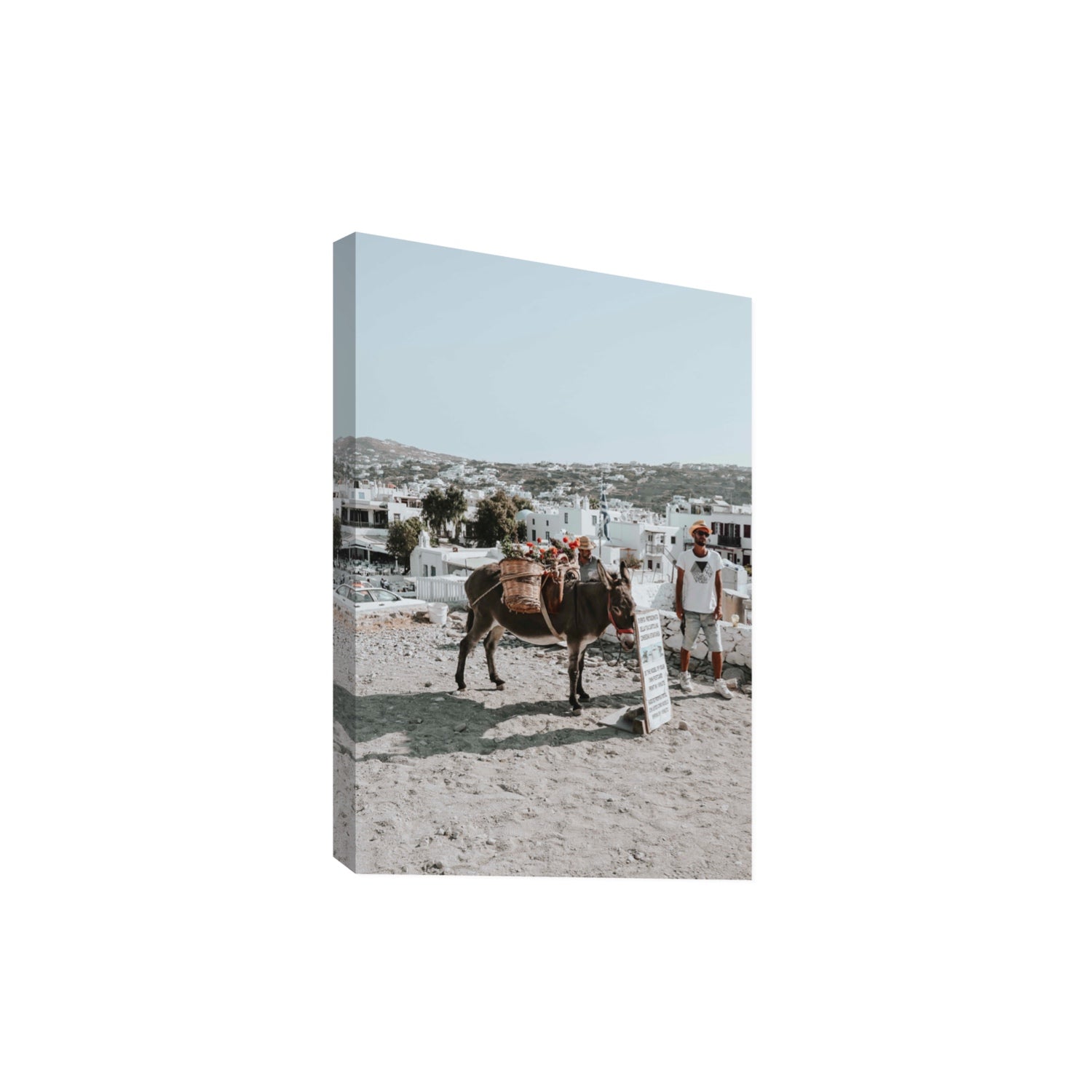 Let The Journey Begin Mykonos Greek island wall art Extra Large stretched canvas print