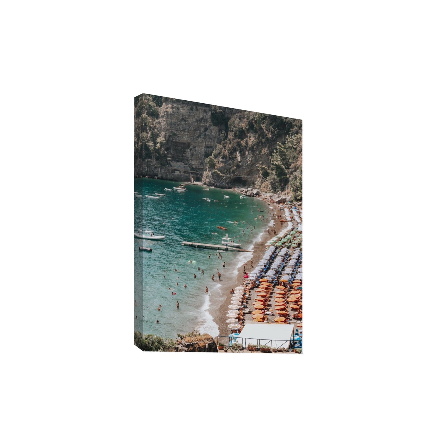 Parasol Panorama fine art print, Positano, Italy, Extra Large, Stretched Canvas