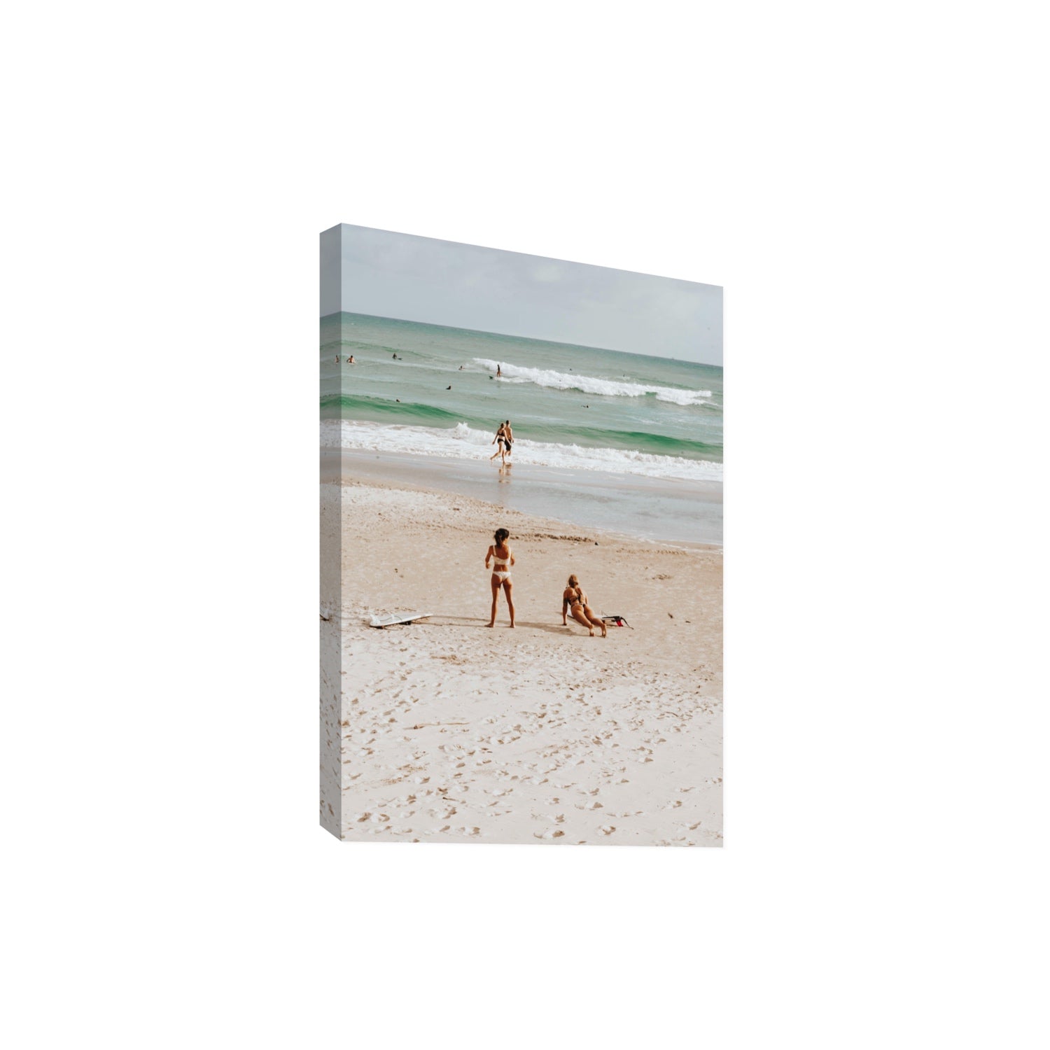 Gidget & Betty Byron Bay beach coastal wall art Extra Large stretched canvas print