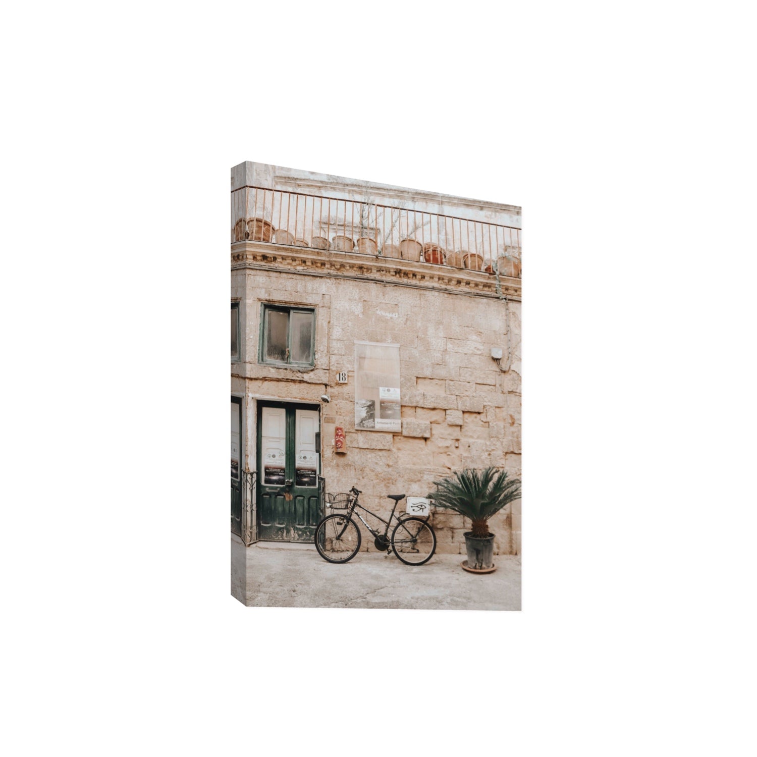 Golden Facades Puglia Lecce Italian wall art Extra Large stretched canvas print