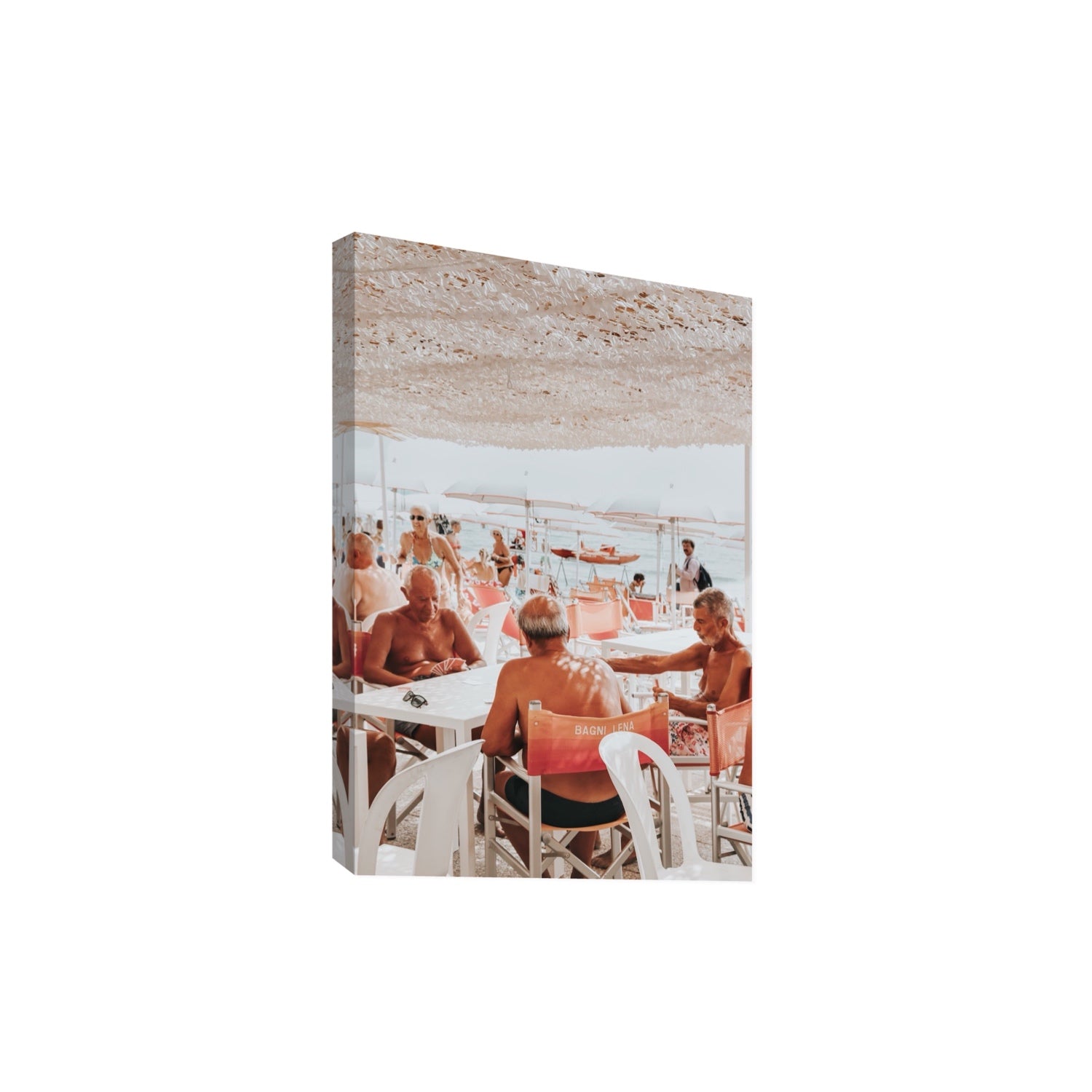 The Players fine art print, Alassio, Italy, Extra Large, Stretched Canvas