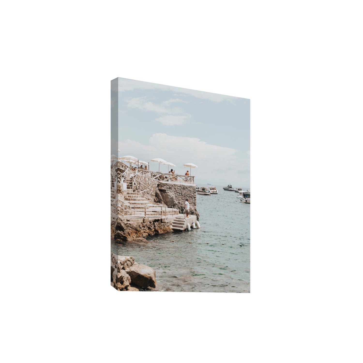 Pier Patrol fine art print, Nerano, Italy, Extra Large, Stretched Canvas