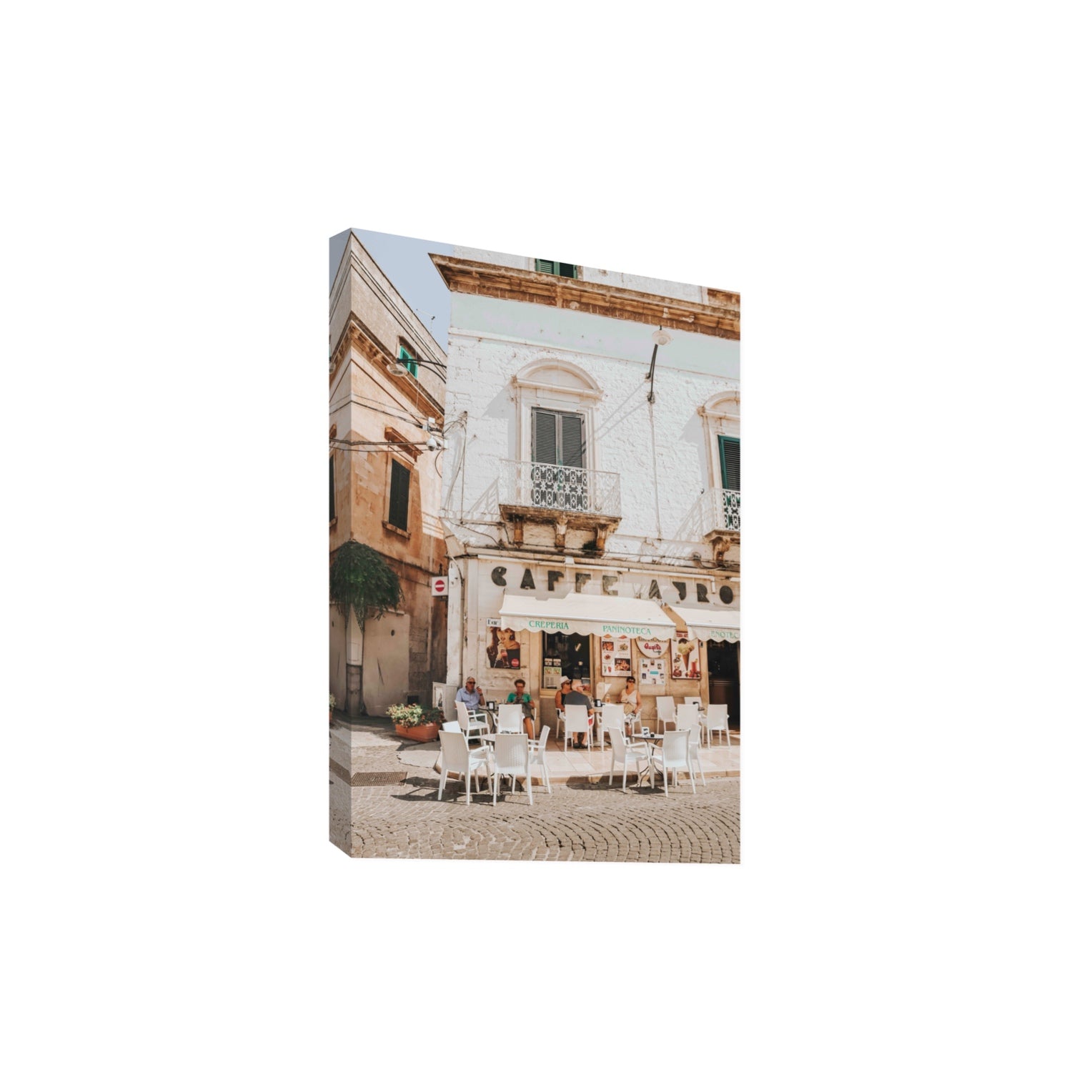Cafe Ostuni Puglia Café Ostuni Italian wall art Extra Large stretched canvas print