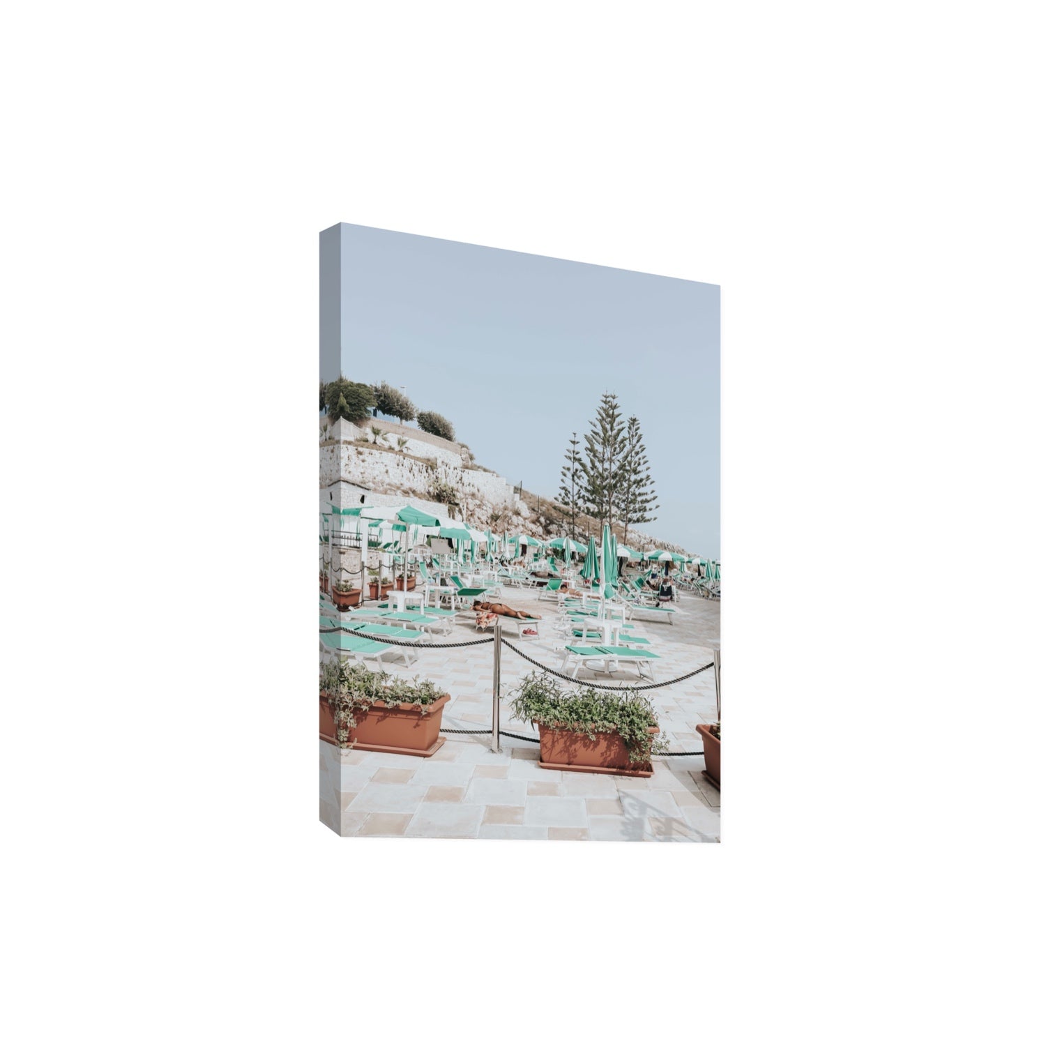 Siesta on The Terrace Puglia coastal wall art Extra Large stretched canvas print