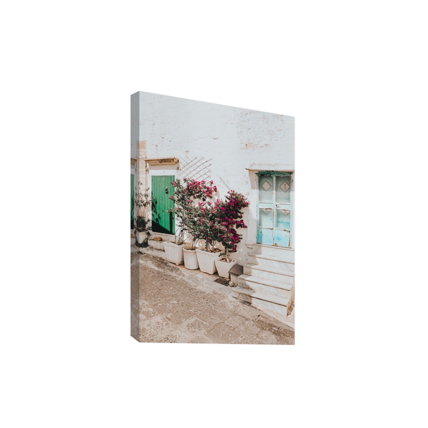 Floral Canvas Puglia Ostuni wall art Extra Large stretched canvas print