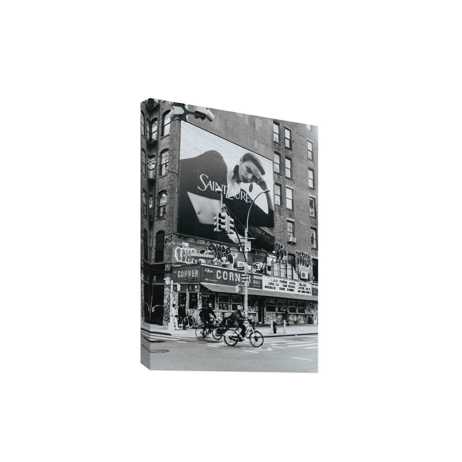 Runway To Rooftops New York NYC Black & White wall art Extra Large stretched canvas print