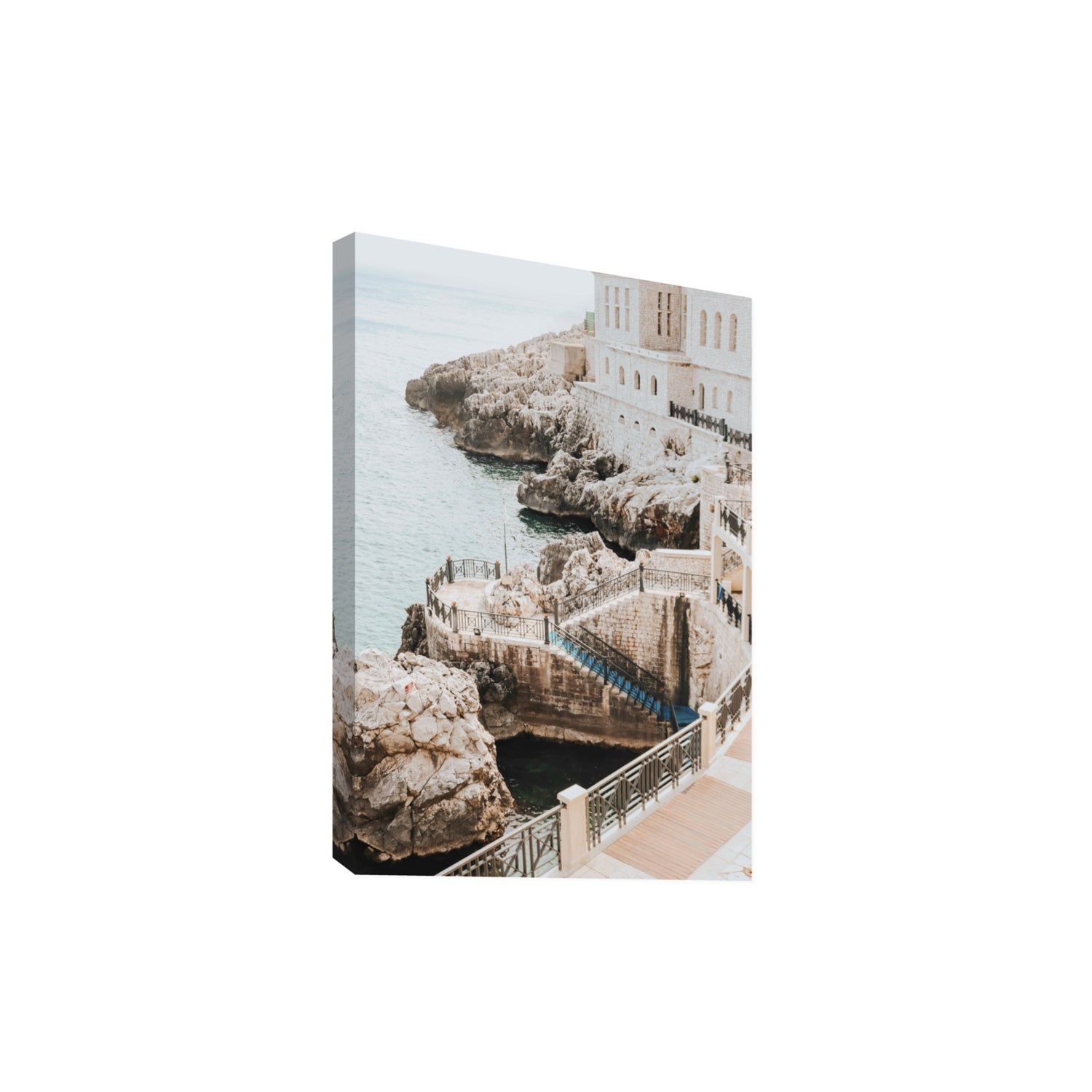 Wellness Centre Puglia coastal wall art Extra Large stretched canvas print