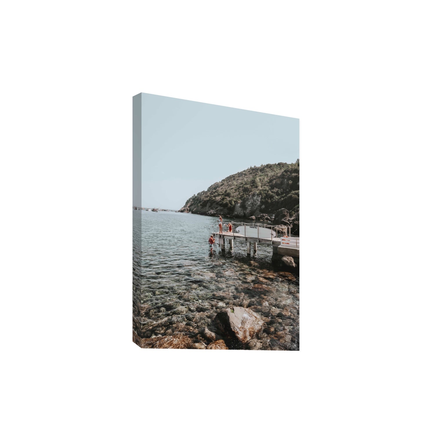 Tidal Explorers Tuscany coastal Italian wall art Extra Large stretched canvas print