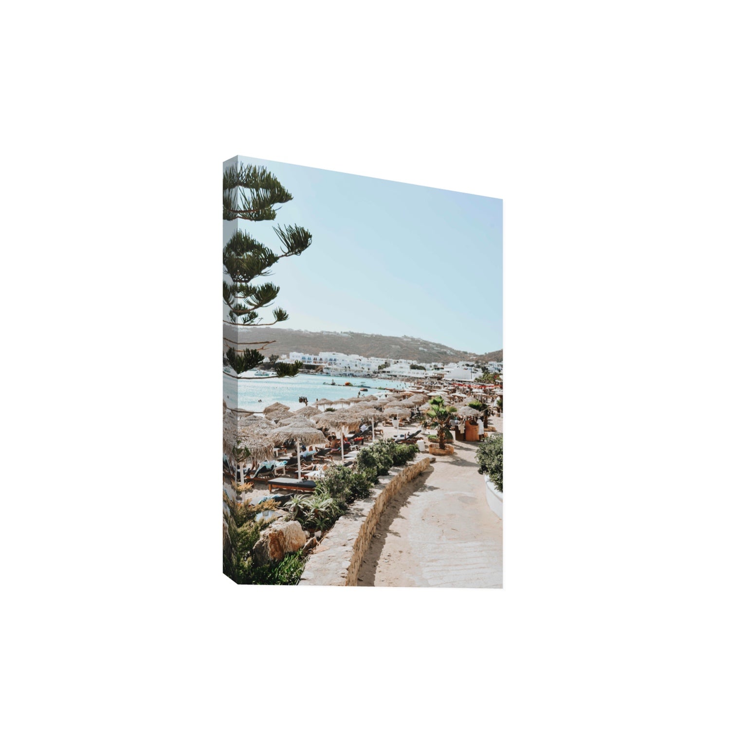 All Roads Lead To The Beach Mykonos Greek island wall art Extra Large stretched canvas print