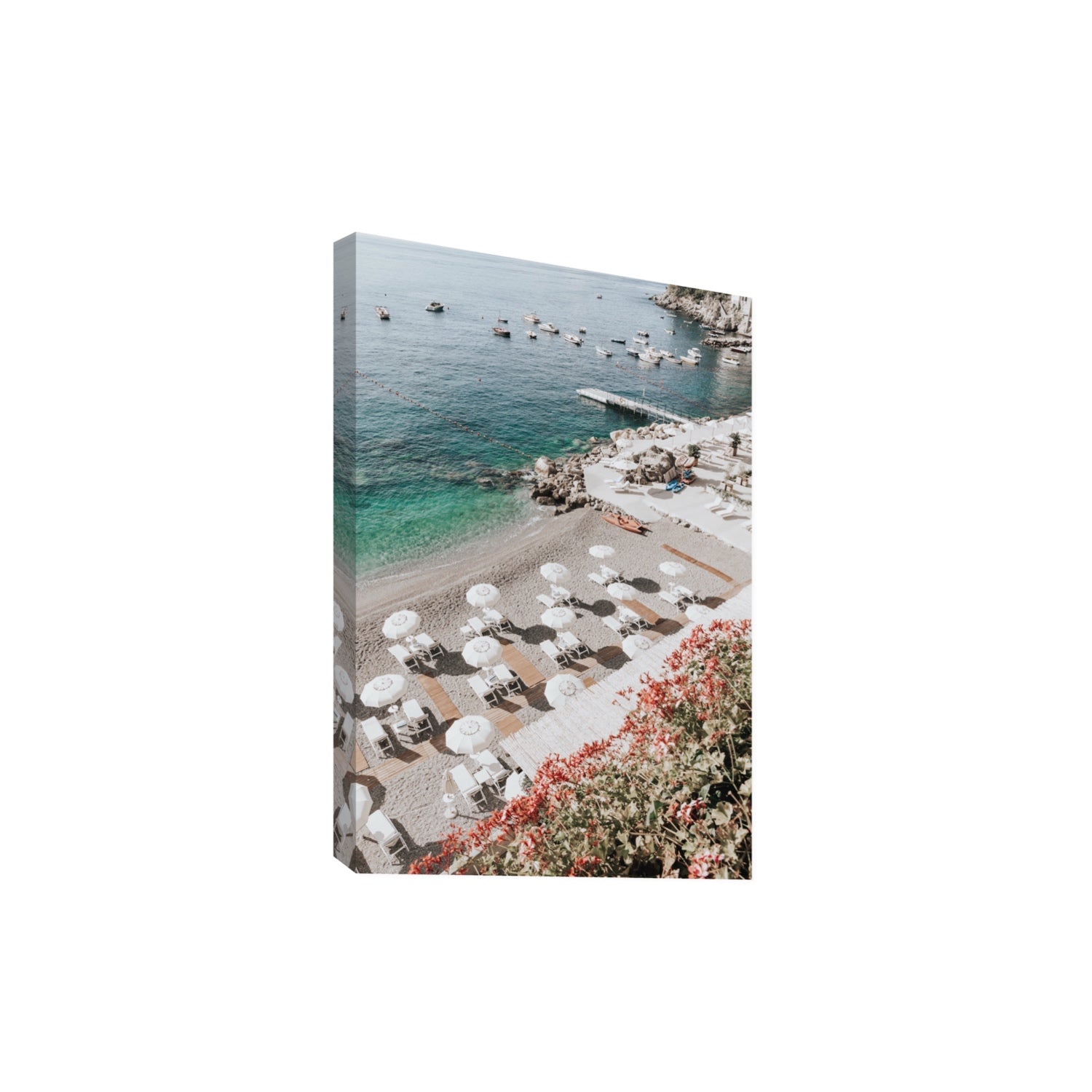 Tranquil Oasis Amalfi coastal wall art Extra Large stretched canvas print