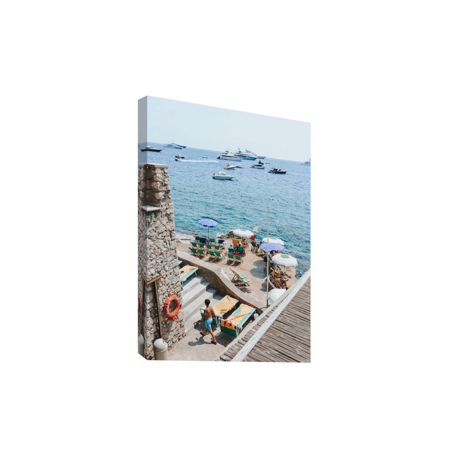 Canzone di Capri Capri Italian beach wall art Extra Large stretched canvas print