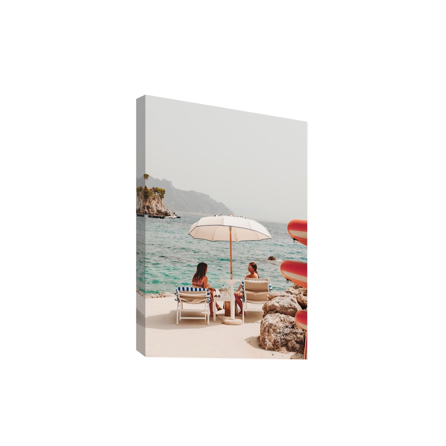 Salty Banter Amalfi Mediterranean wall art Extra Large stretched canvas print