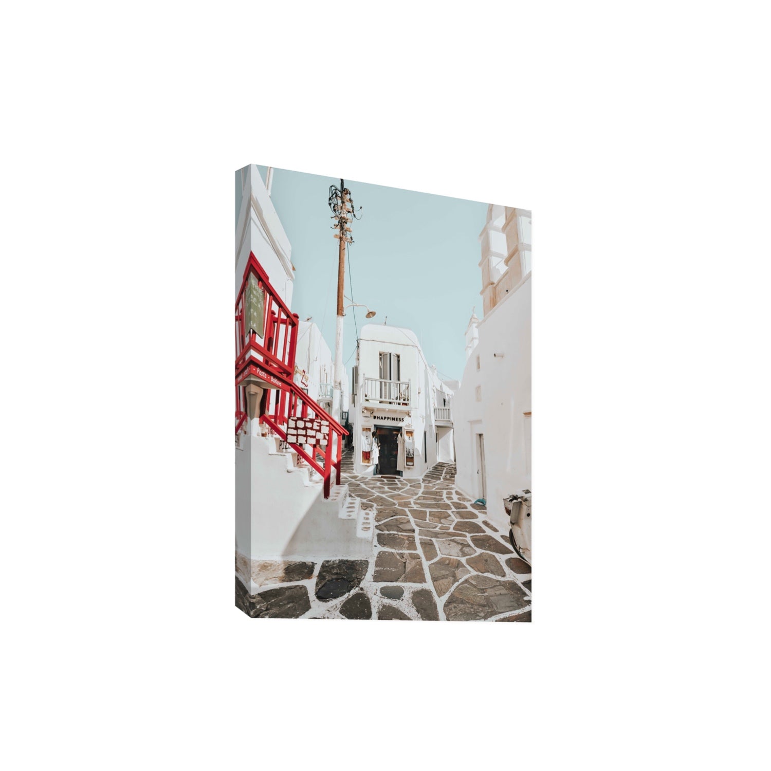 Happiness Mykonos Greek island wall art Extra Large stretched canvas print