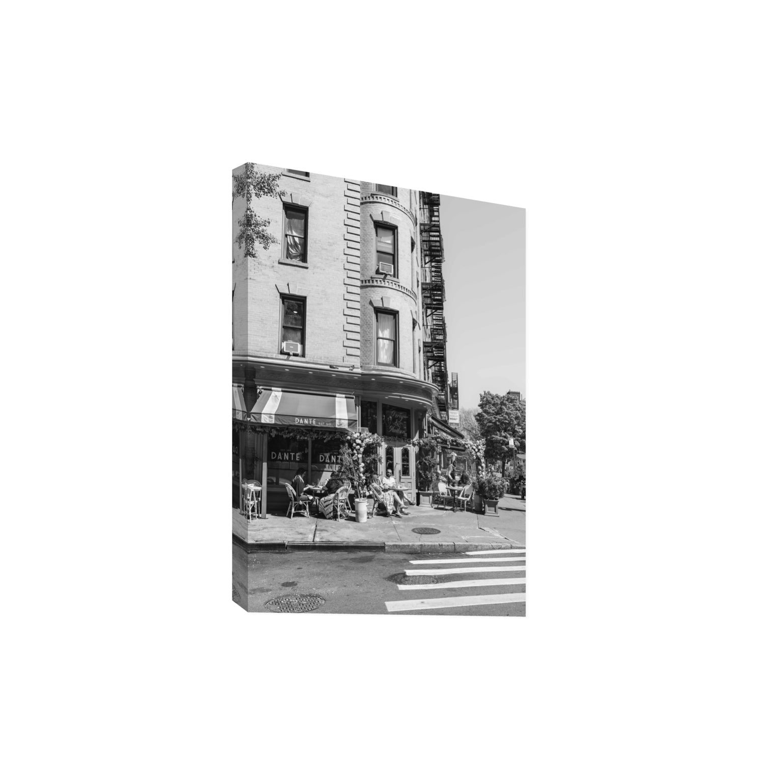 Sunny Soiree New York NYC Black & White wall art Extra Large stretched canvas print