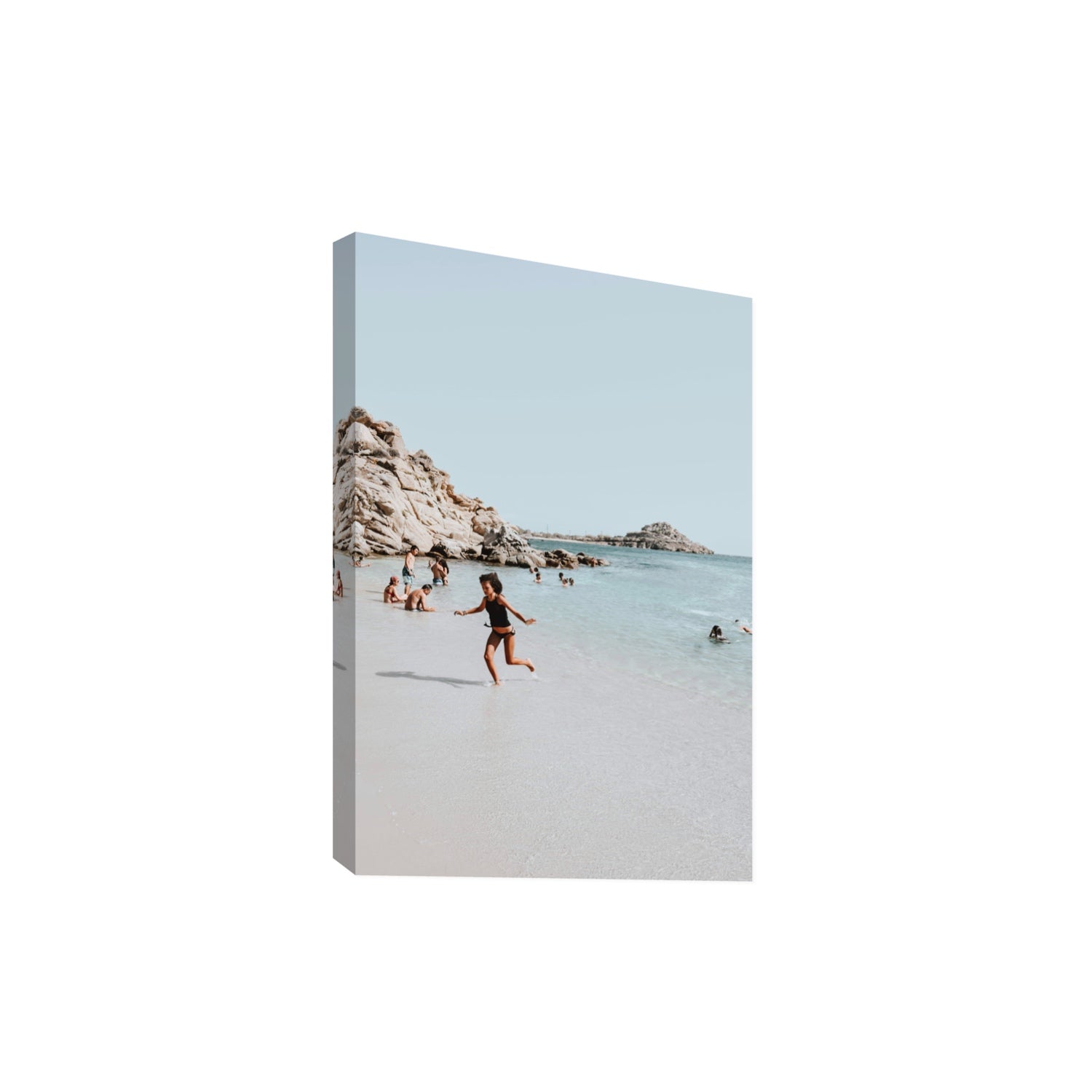 Skipping Angel Mykonos Greek island decor wall art Extra Large stretched canvas print