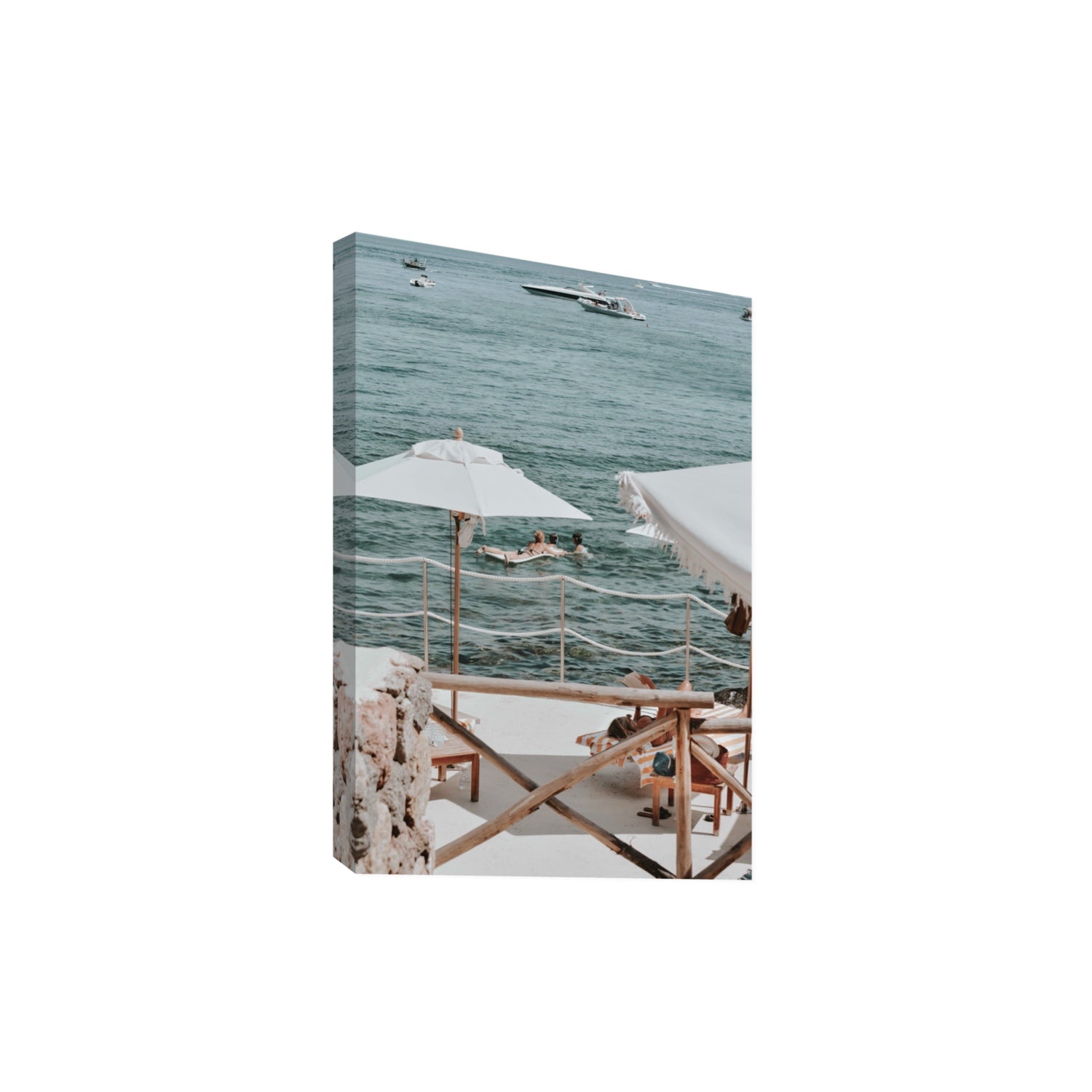 Hideaway Tuscany coastal Mediterranean wall art Extra Large stretched canvas print