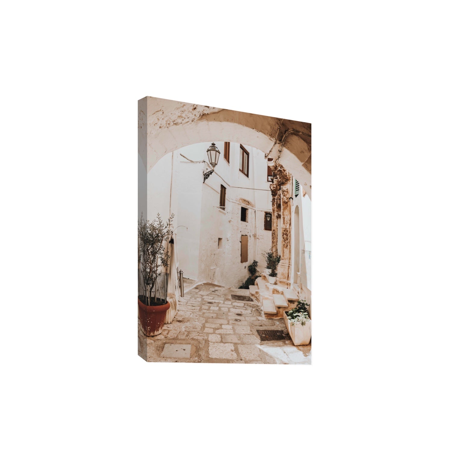 Pathway Wander Puglia Ostuni wall art Extra Large stretched canvas print