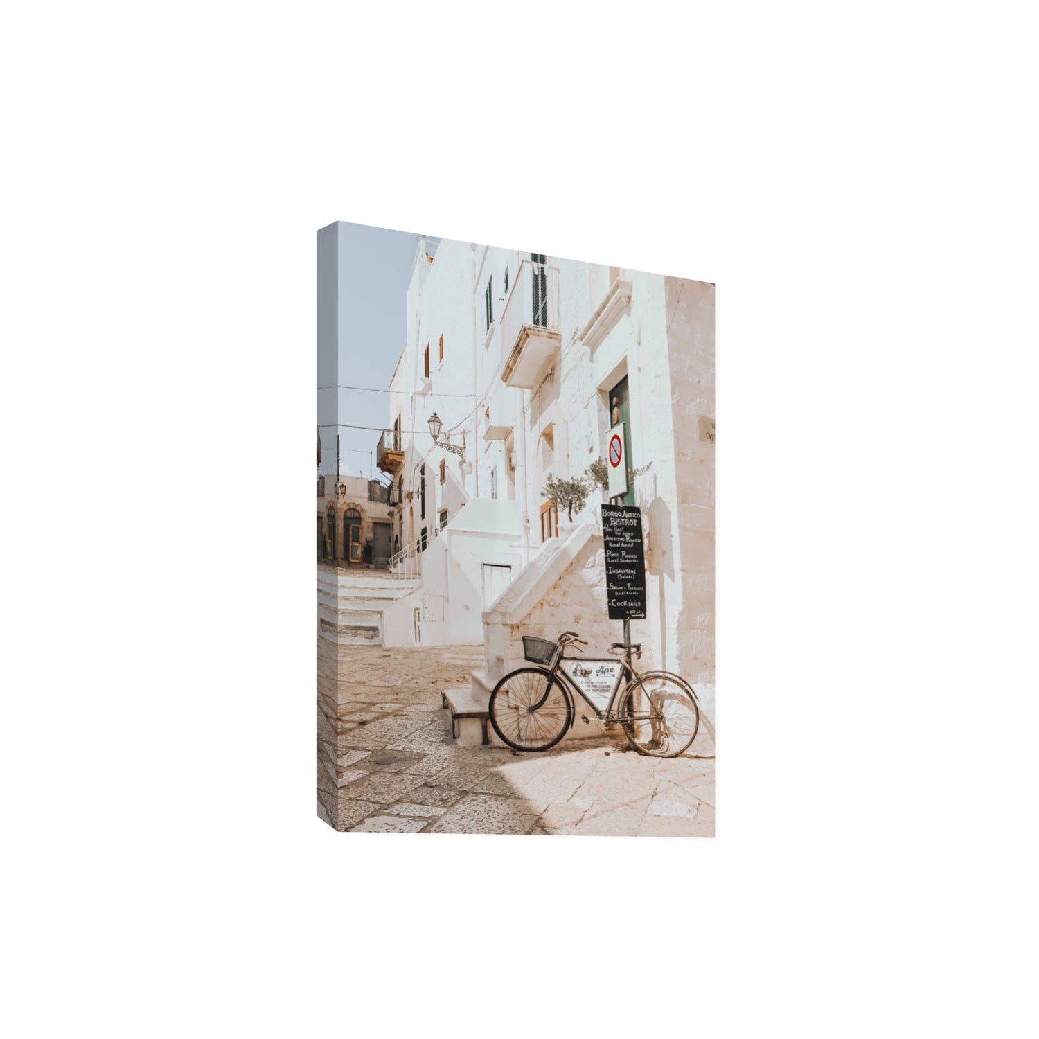 La Bicicletta Puglia Ostuni wall art Extra Large stretched canvas print
