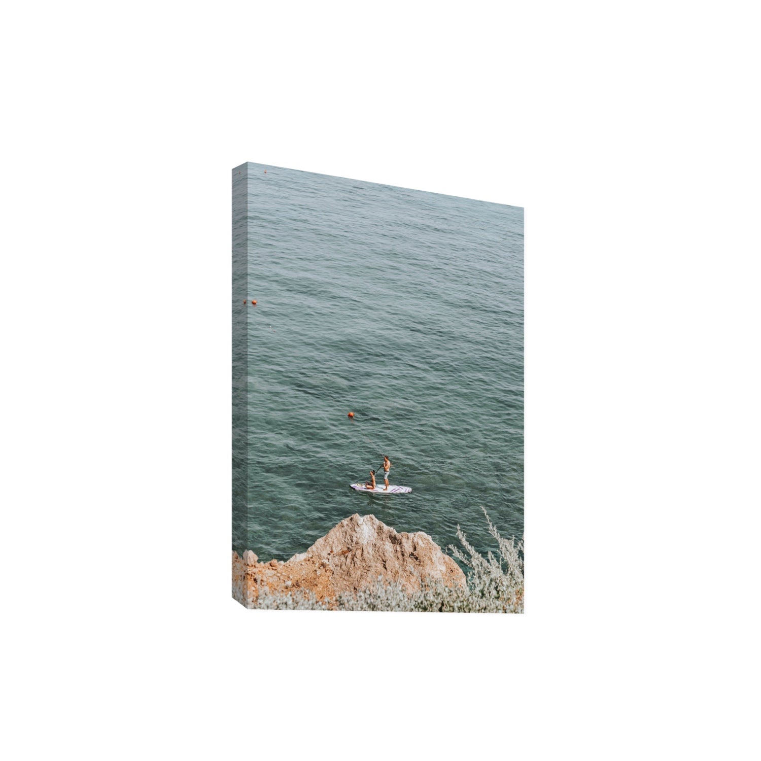 Into The Vibe Without Getting Wet Tuscany coastal wall art Extra Large stretched canvas print