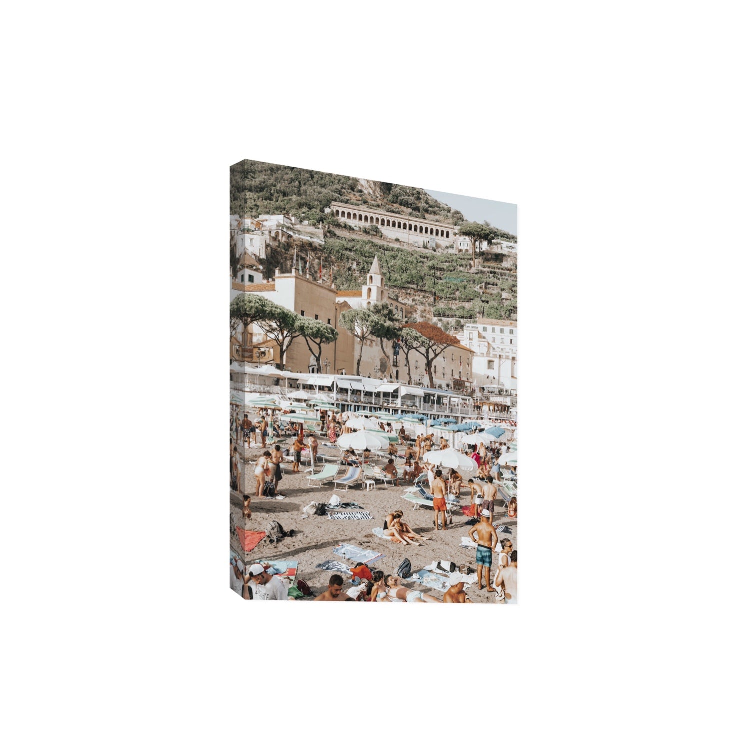 Festa In Spiaggia Amalfi coastal wall art Extra Large stretched canvas print