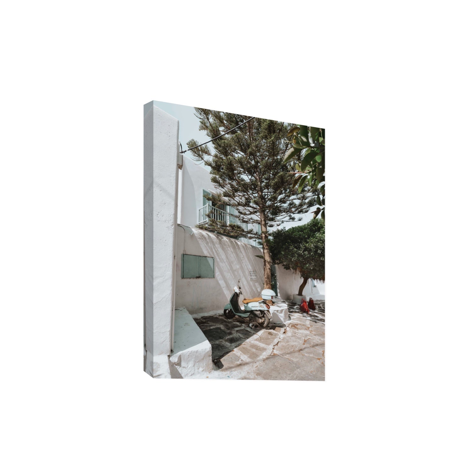The Getaway Mykonos Mediterranean Greek island art print Extra Large stretched canvas print