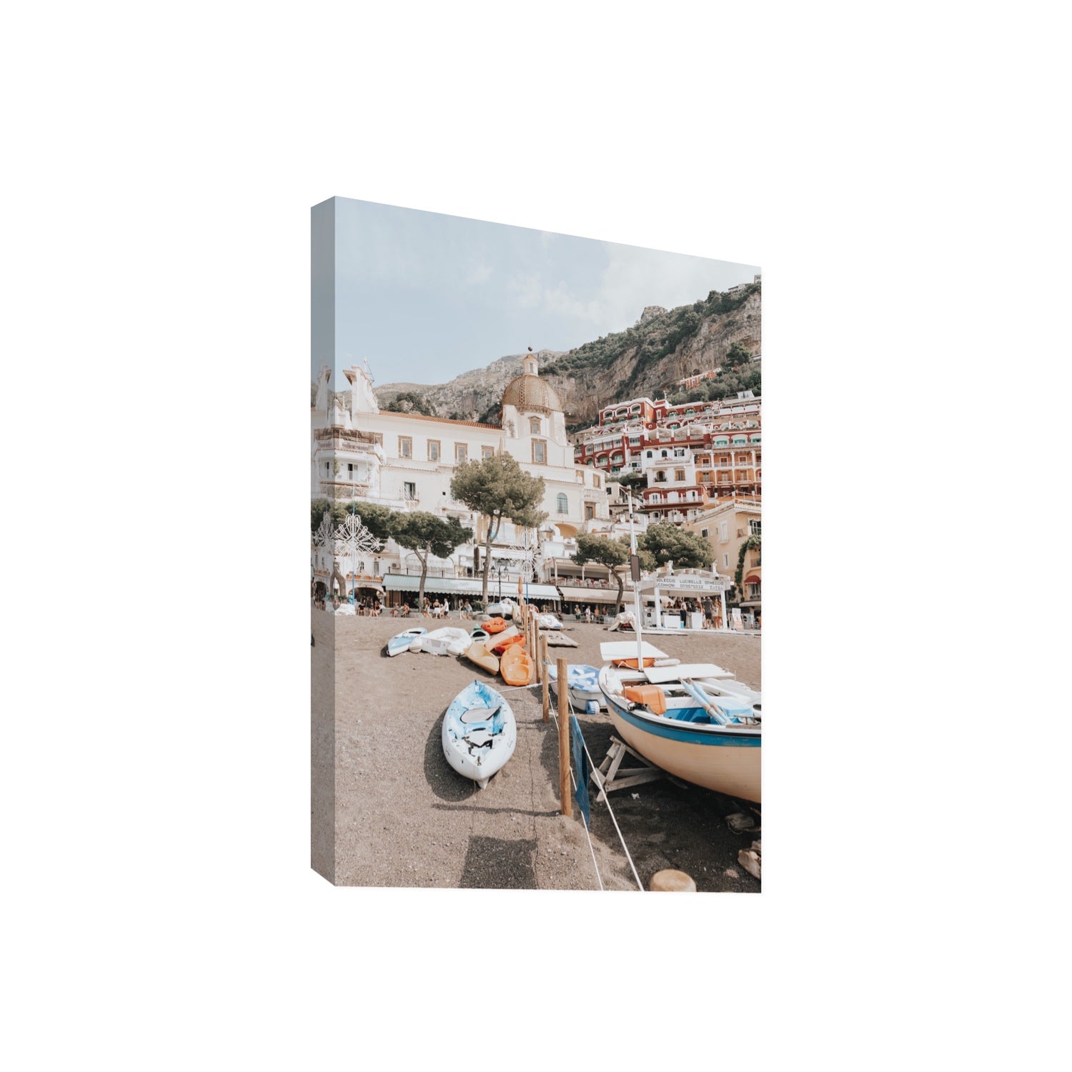 Seaside Hues Positano wall art Giant stretched canvas print