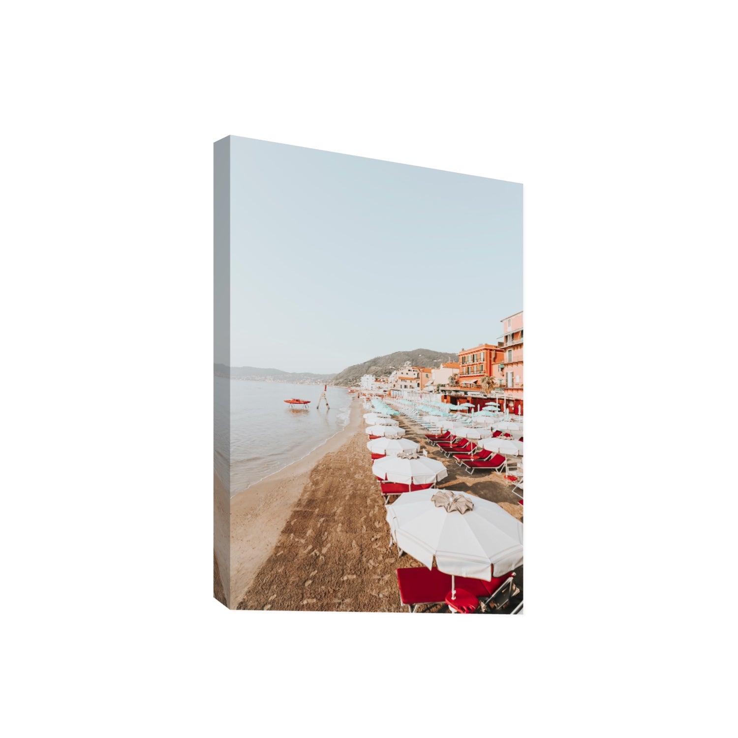 Italian Riviera fine art print, Alassio, Italy, coastal scenes artwork, Giant, Stretched Canvas