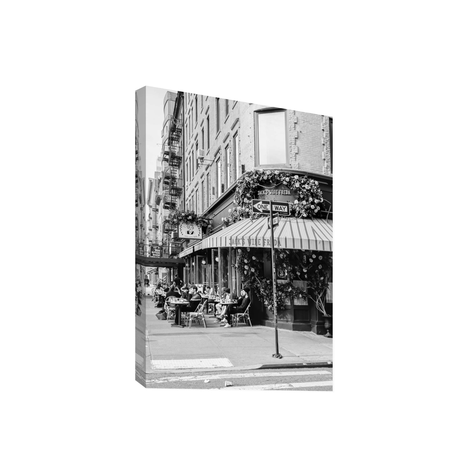 Freda's Feast New York NYC Black & White wall art Giant stretched canvas print