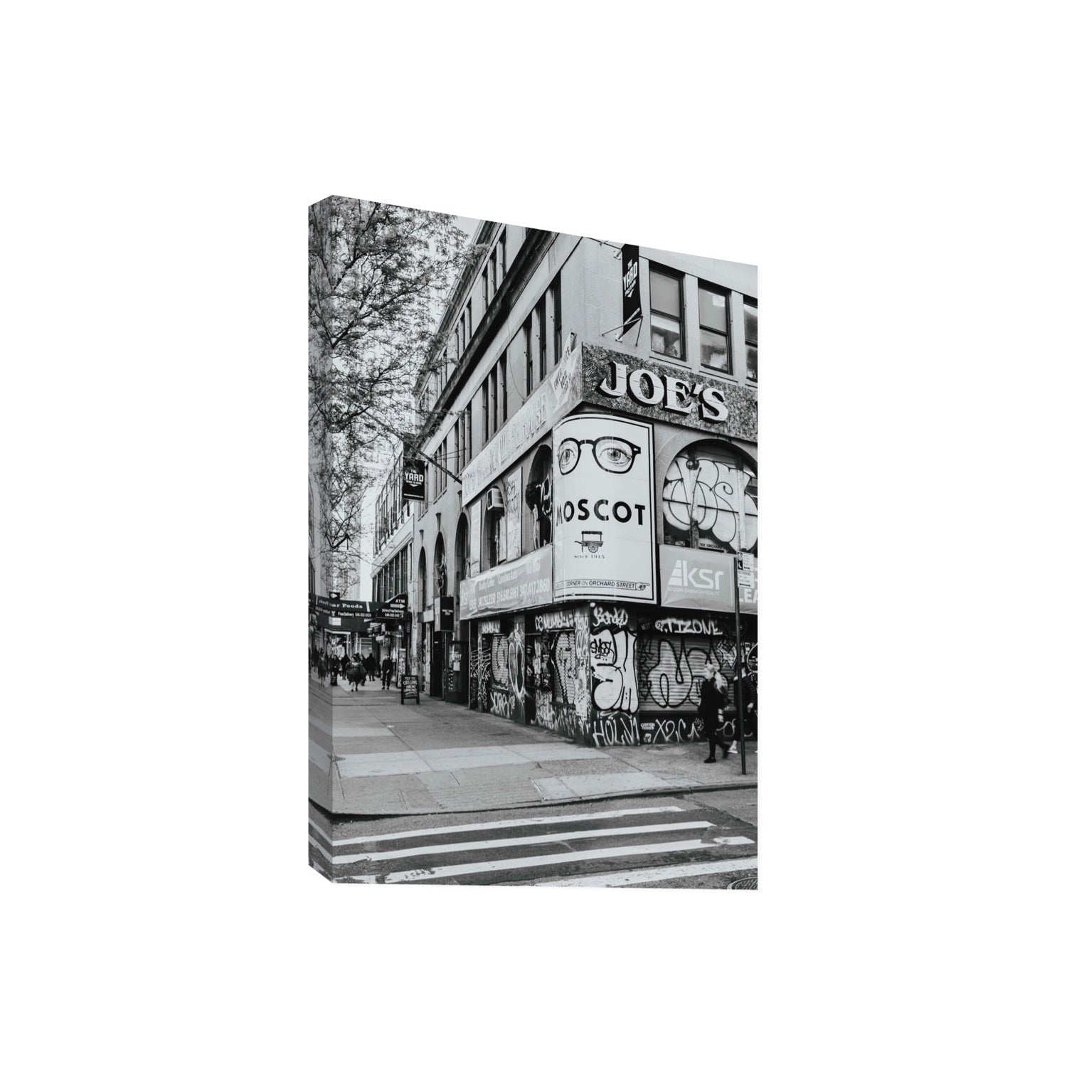 Lower East Side Murals New York NYC Black & White wall art Giant stretched canvas print