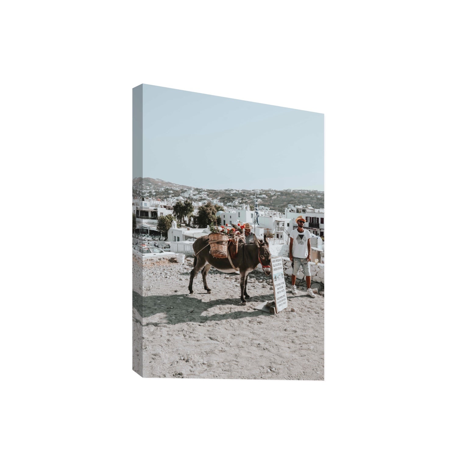 Let The Journey Begin Mykonos Greek island wall art Giant stretched canvas print