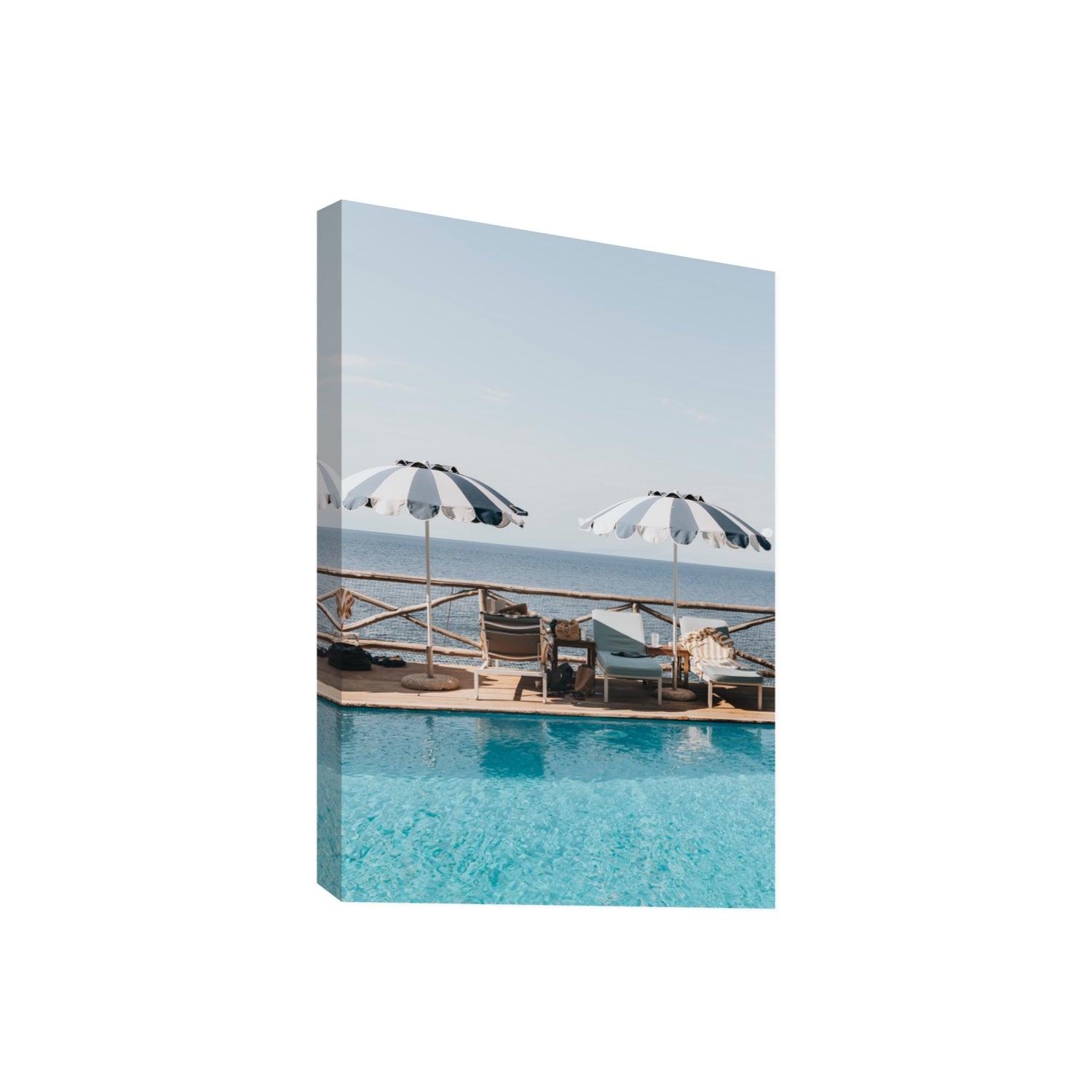 Beach Retreat fine art print, Ischia, Italy, european beach clubs artwork, Giant, Stretched Canvas
