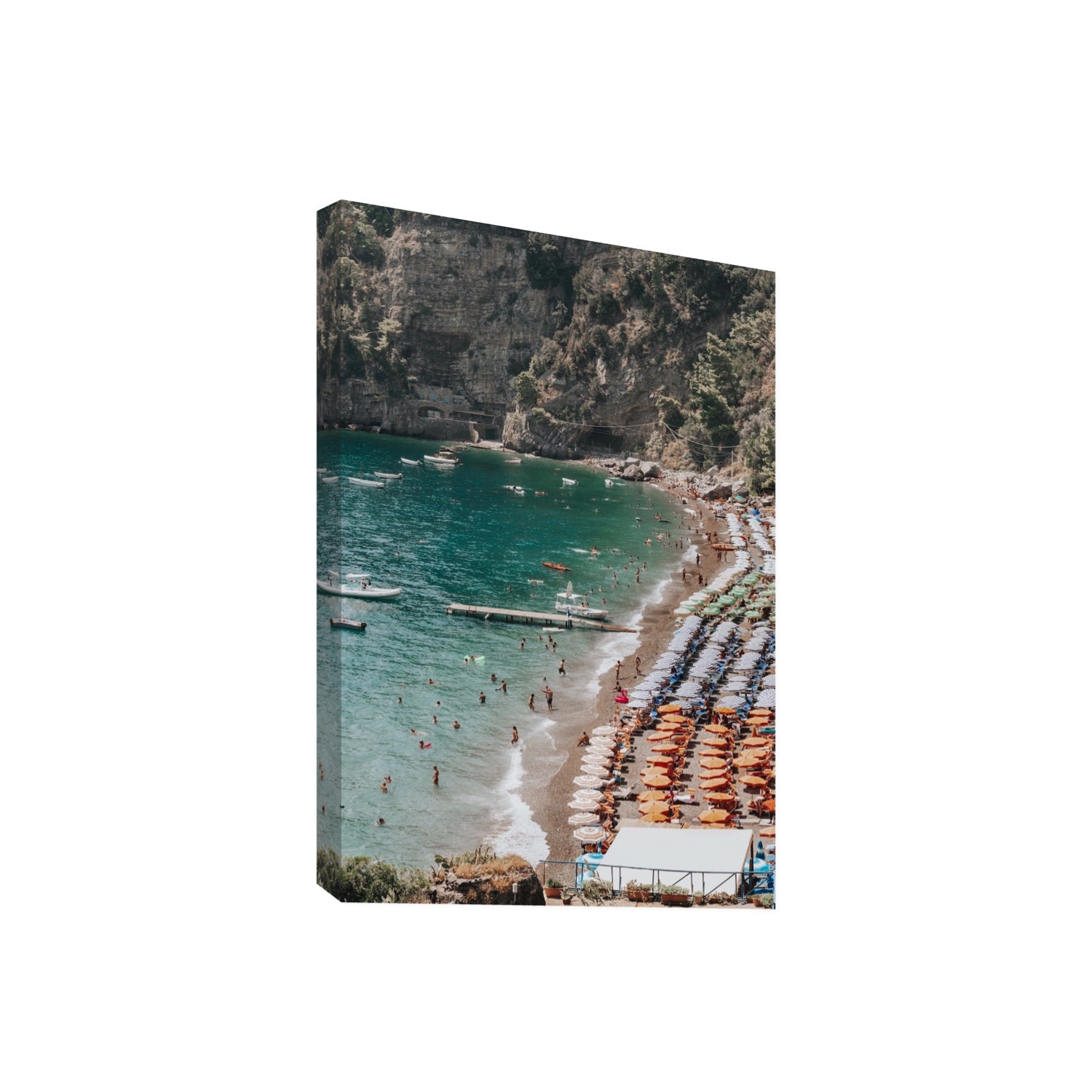 Parasol Panorama fine art print, Positano, Italy, Giant, Stretched Canvas