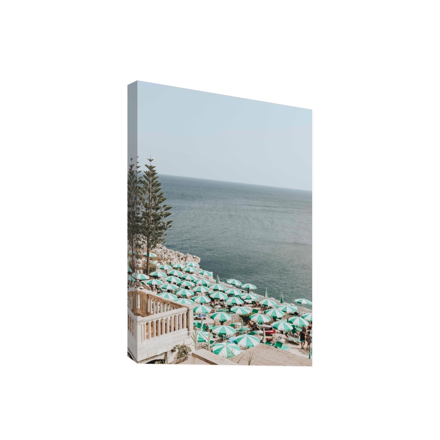 Sun-drenched Stripes Puglia beach coastal wall art Giant stretched canvas print