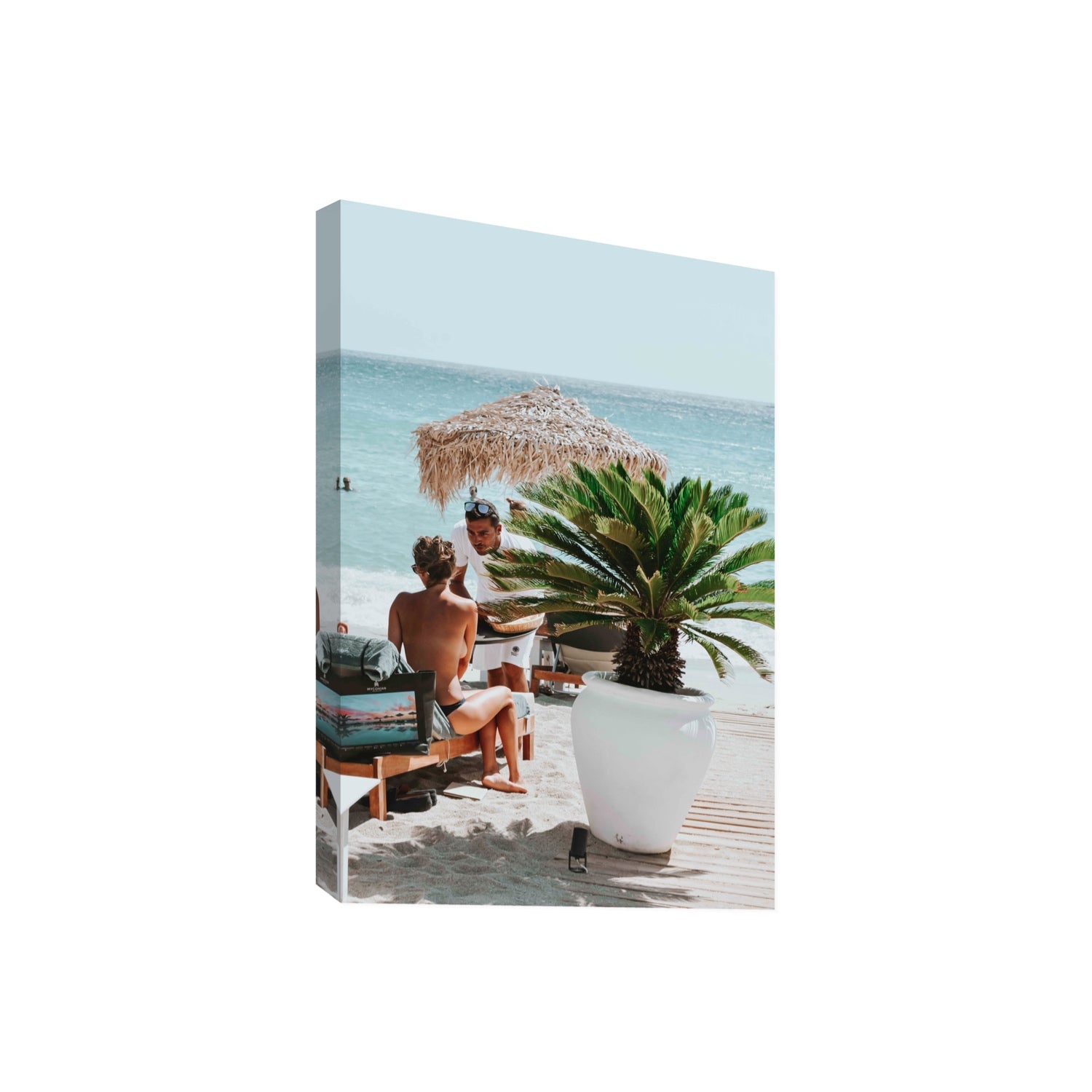 At Your Service Mykonos Greek island wall art Giant stretched canvas print