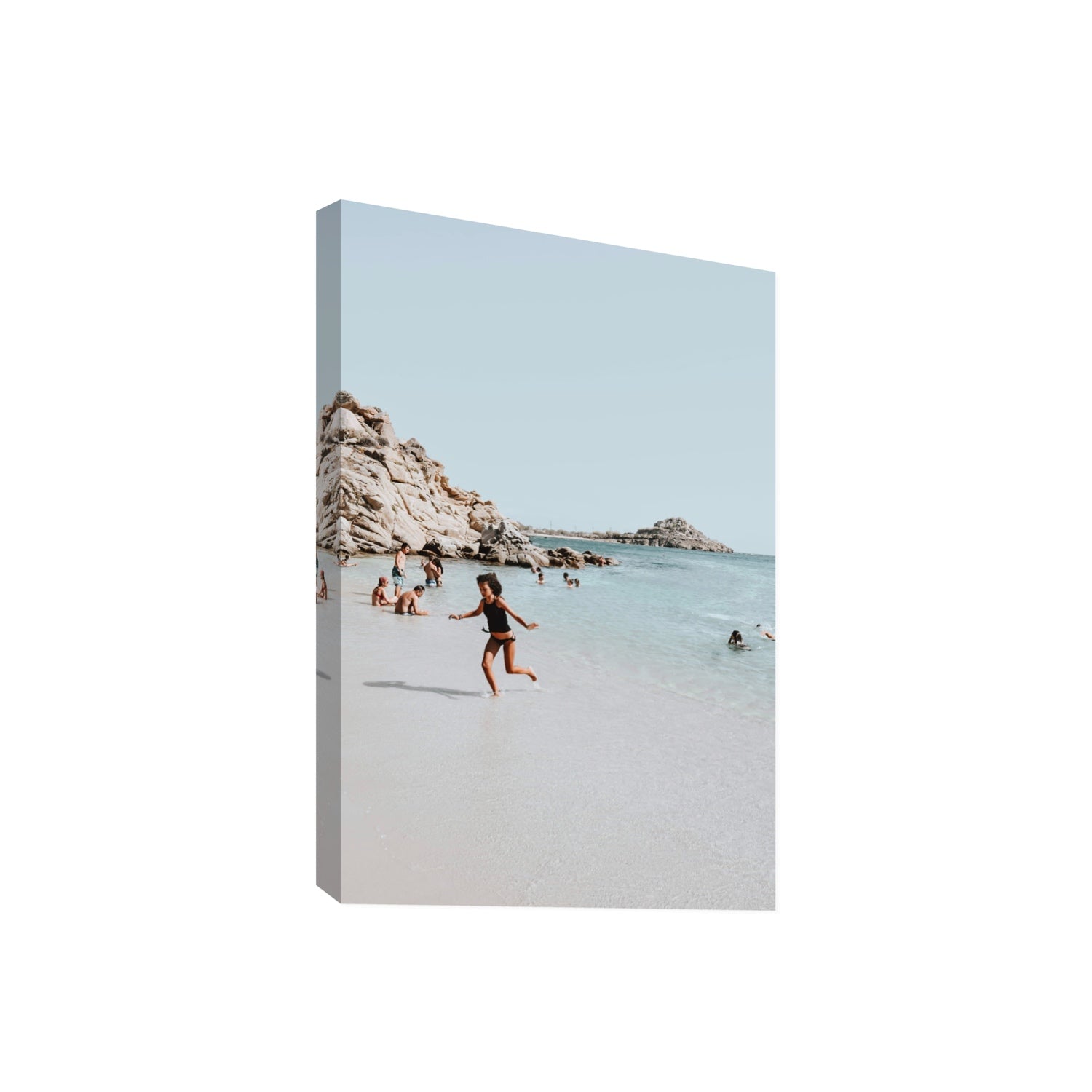 Skipping Angel Mykonos Greek island decor wall art Giant stretched canvas print