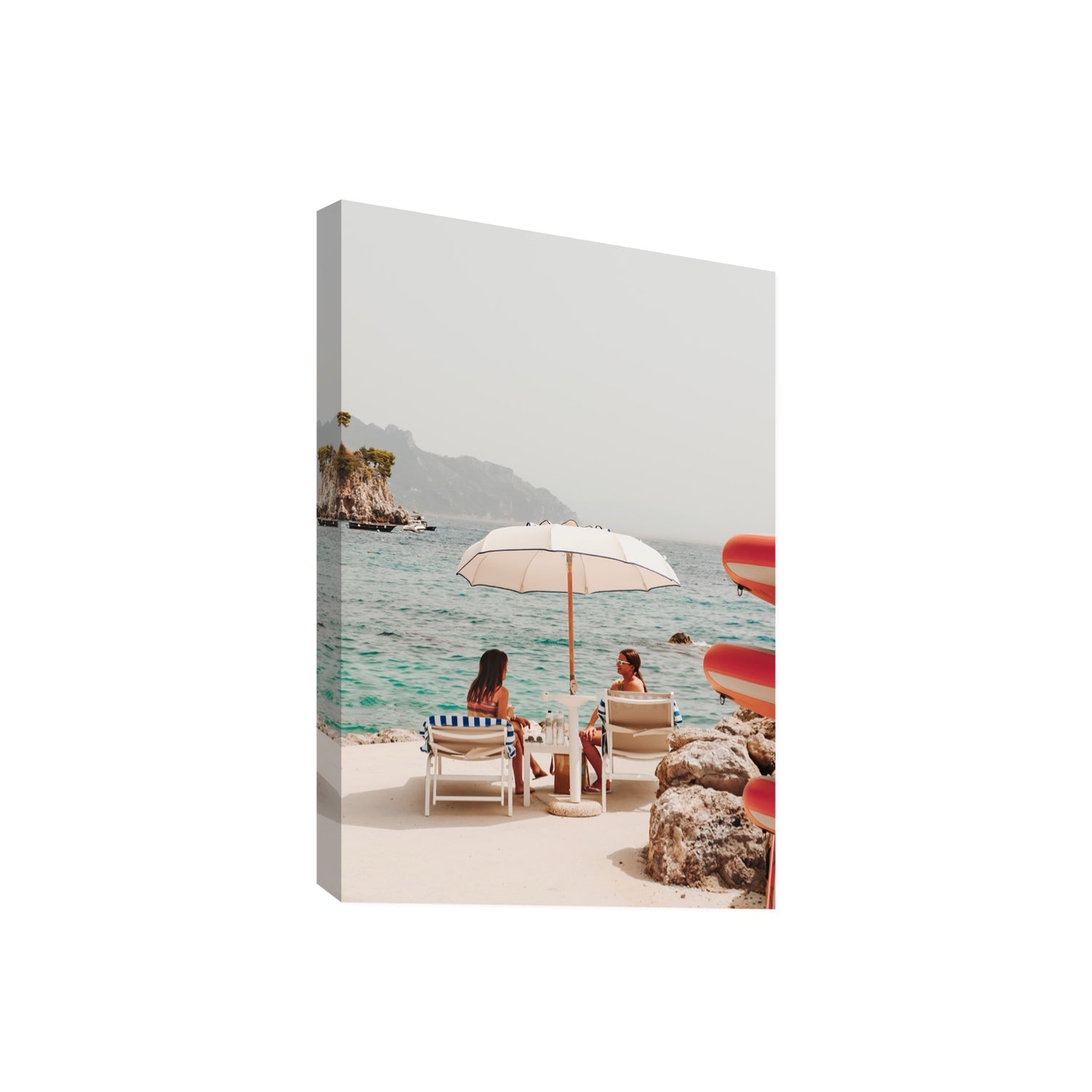 Salty Banter Amalfi Mediterranean wall art Giant stretched canvas print