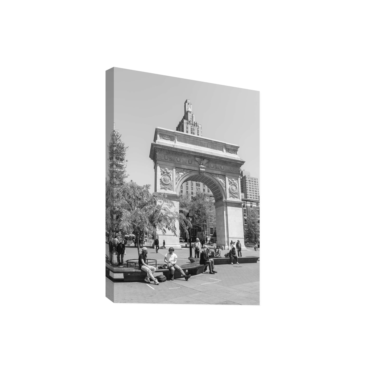 City Picnic New York NYC Black & White wall art Giant stretched canvas print