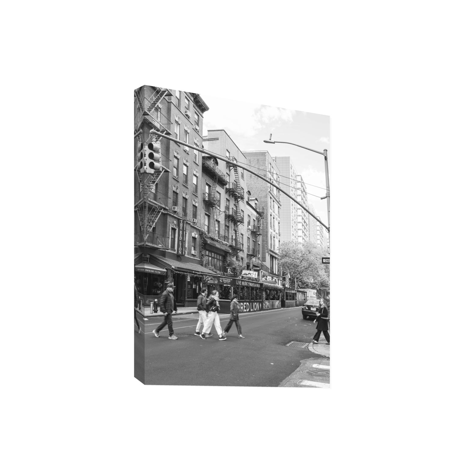 Spectral Streets New York NYC Black & White wall art Giant stretched canvas print