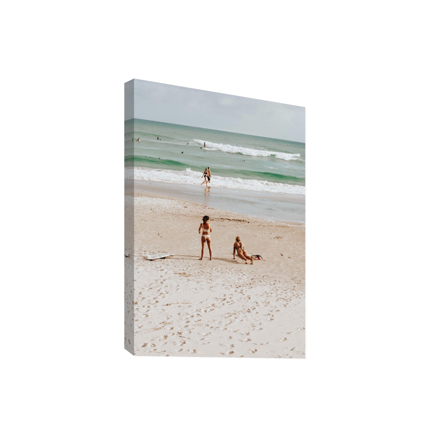 Gidget & Betty Byron Bay beach coastal wall art Giant stretched canvas print