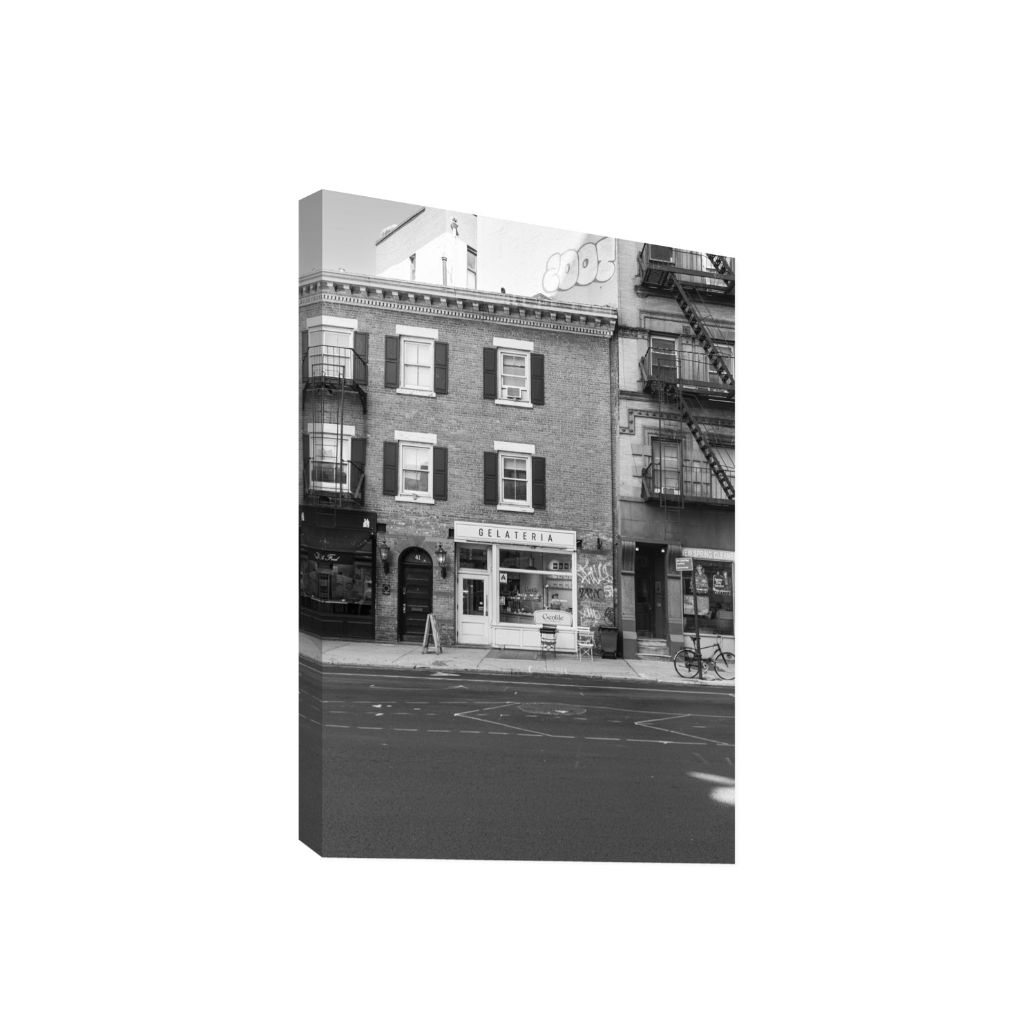 Gelateria New York NYC Black & White wall art Giant stretched canvas print