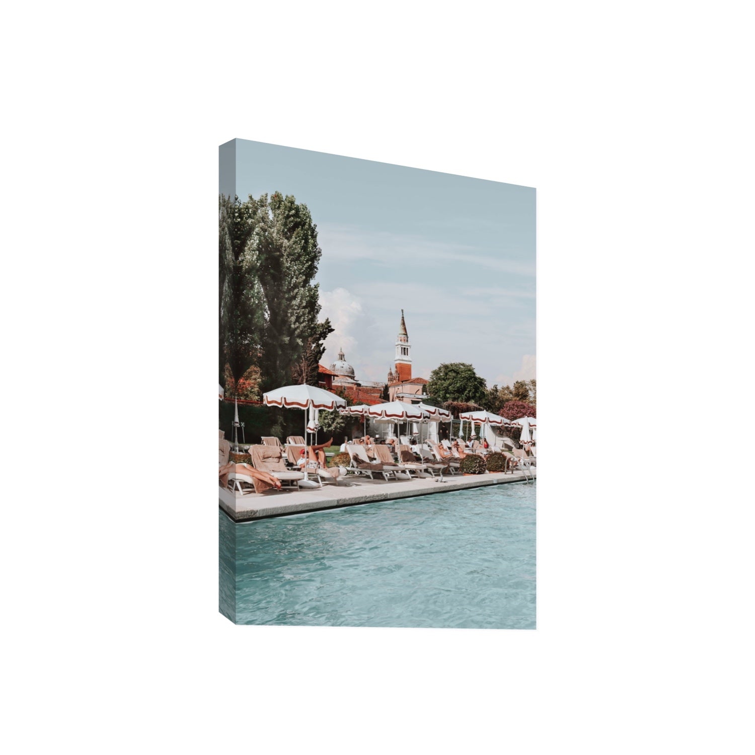 Poolside Perch Venice Italian wall art Giant stretched canvas print