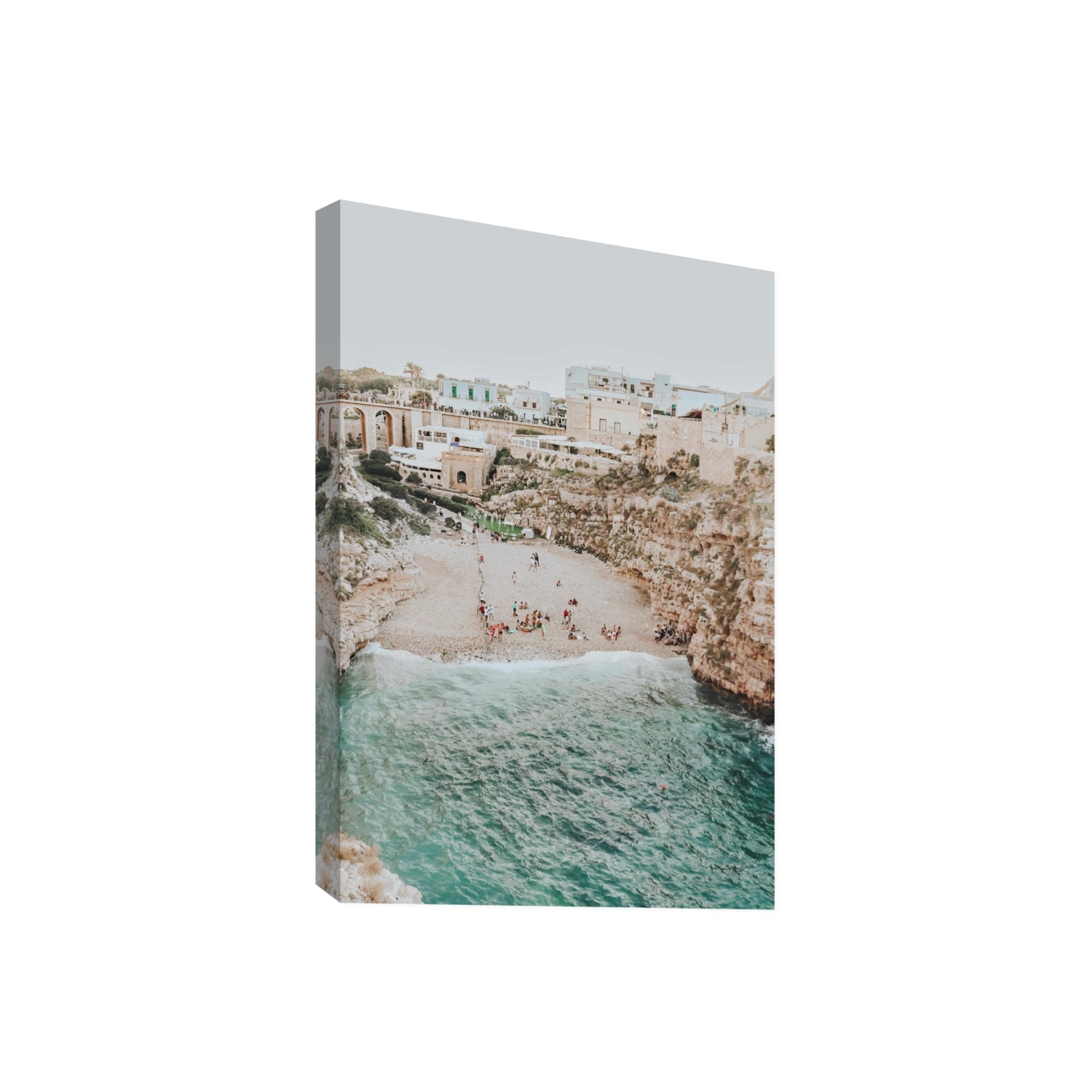 Polignano Vista Puglia coastal Italian beach fine art print Giant stretched canvas print