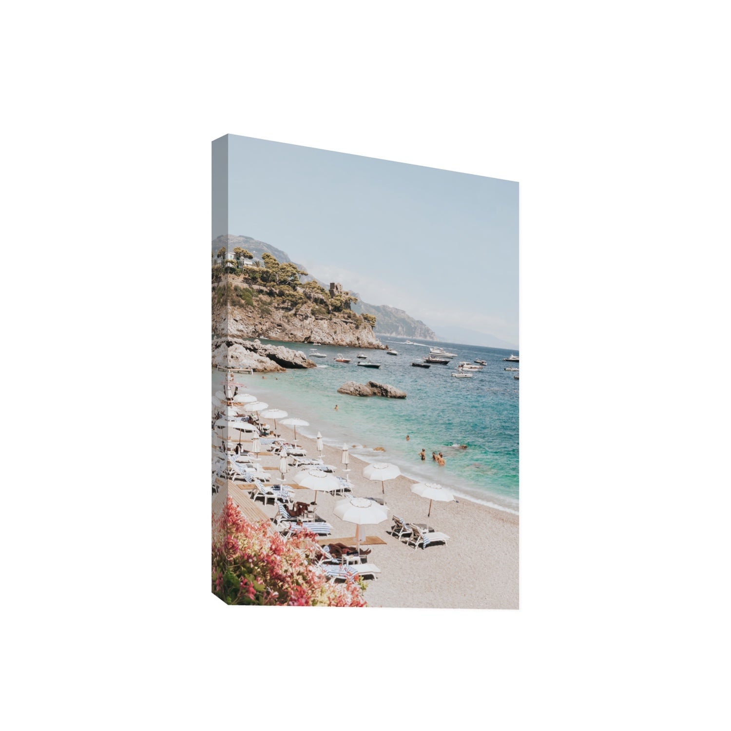 Seaview Refuge Amalfi coastal wall art giant stretched canvas print