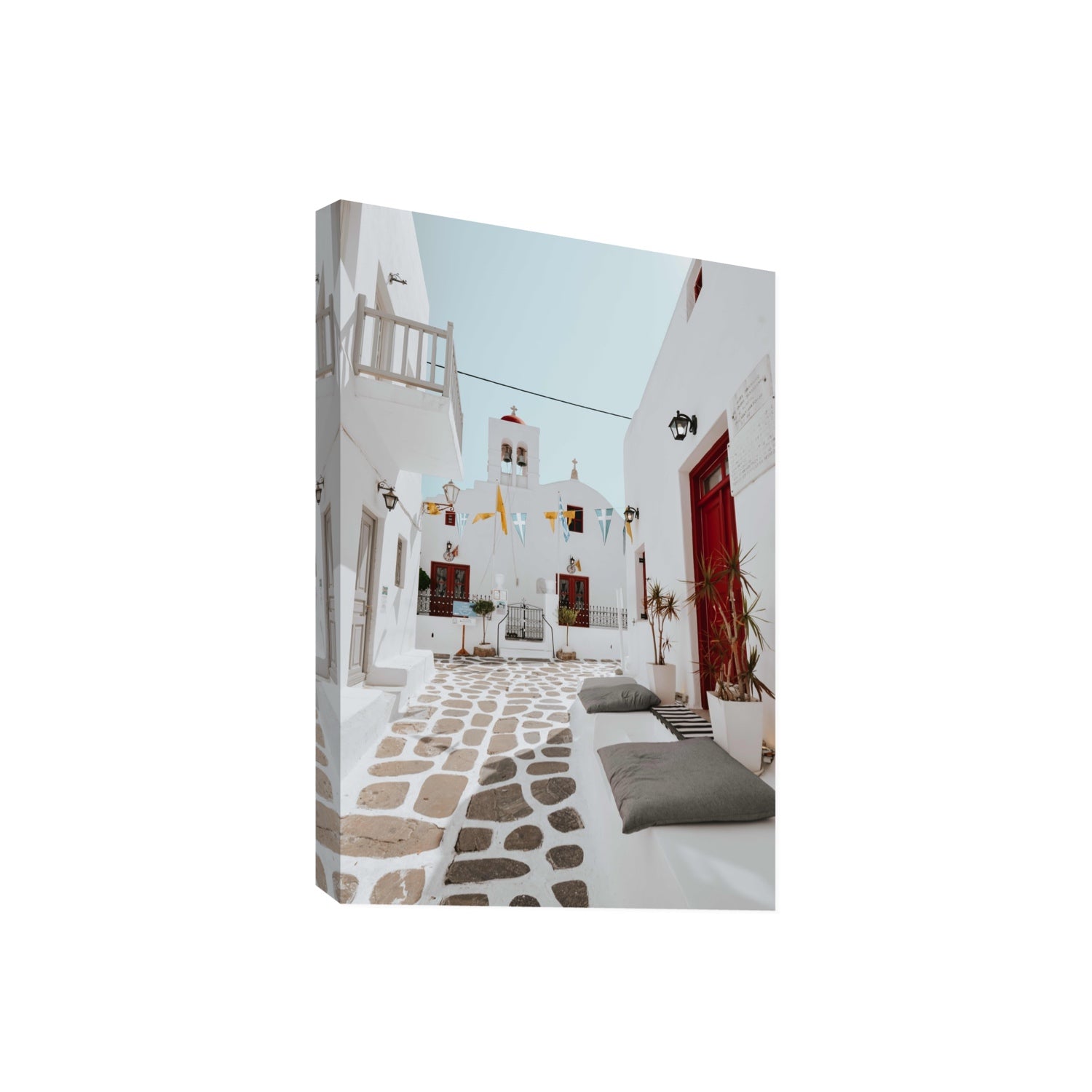 Cycladic Charm fine art print, Mykonos, Greece, Giant, Stretched Canvas