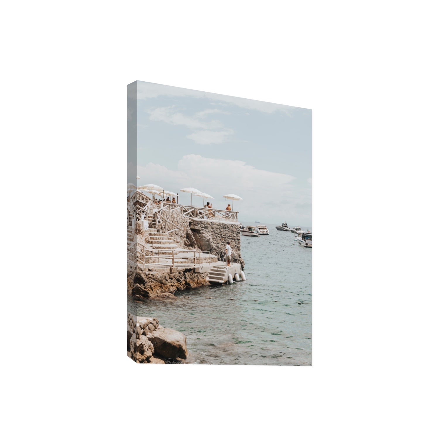 Pier Patrol fine art print, Nerano, Italy, Giant, Stretched Canvas