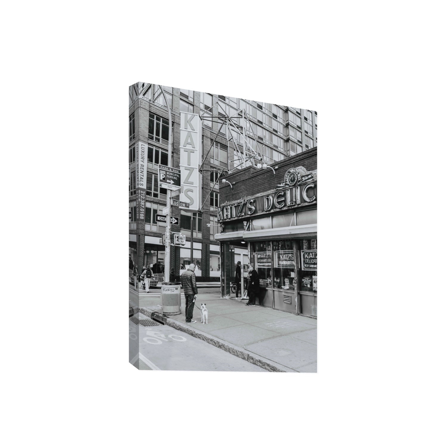 Graphite Gotham New York NYC Black & White wall art Giant stretched canvas print