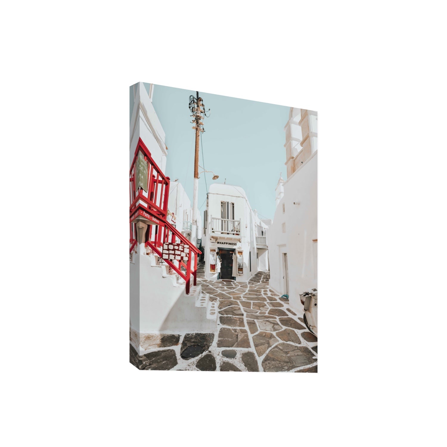 Happiness Mykonos Greek island wall art Giant stretched canvas print